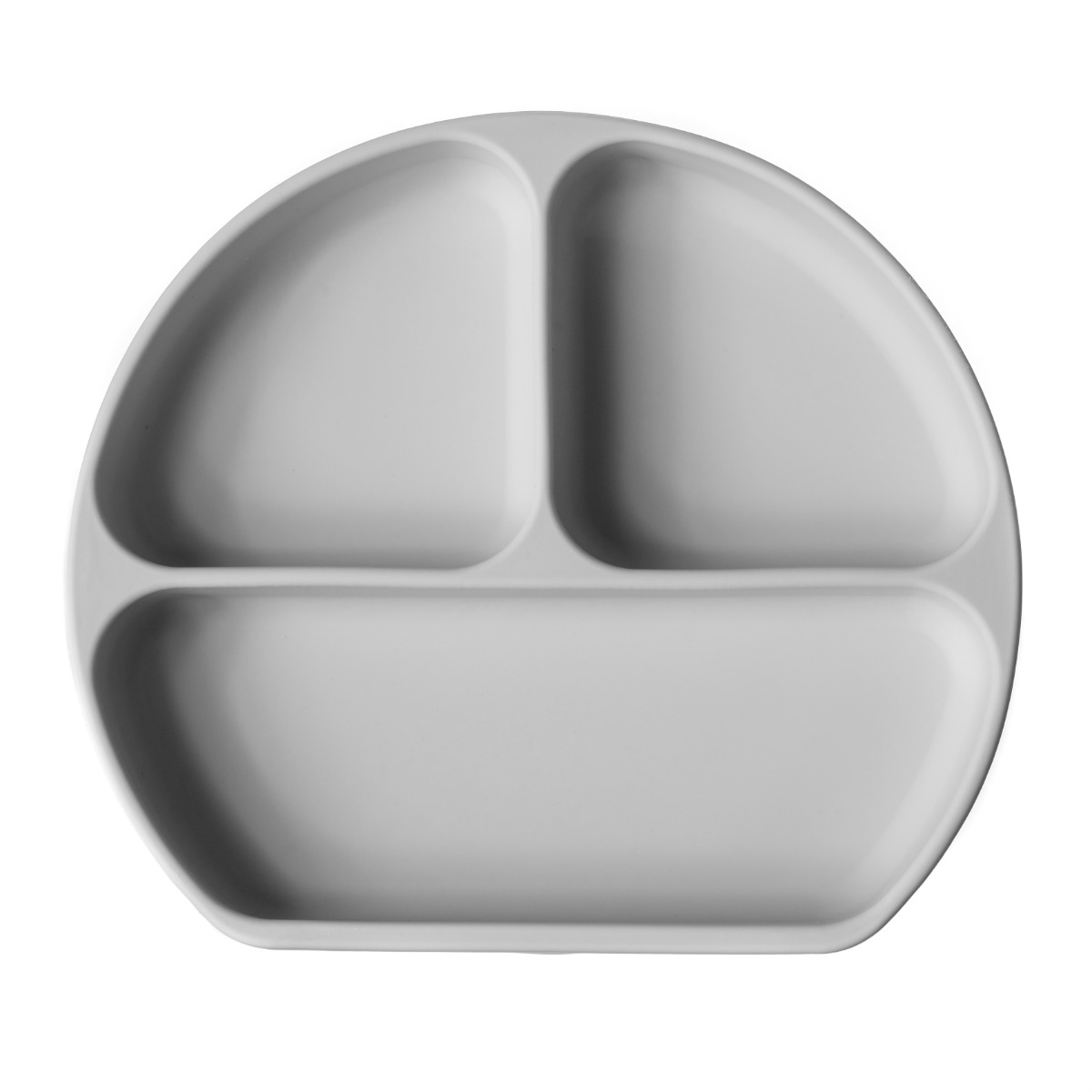 Plato de silicona con compartimentos y ventosa grey Mundo Petit - Mundo  Petit